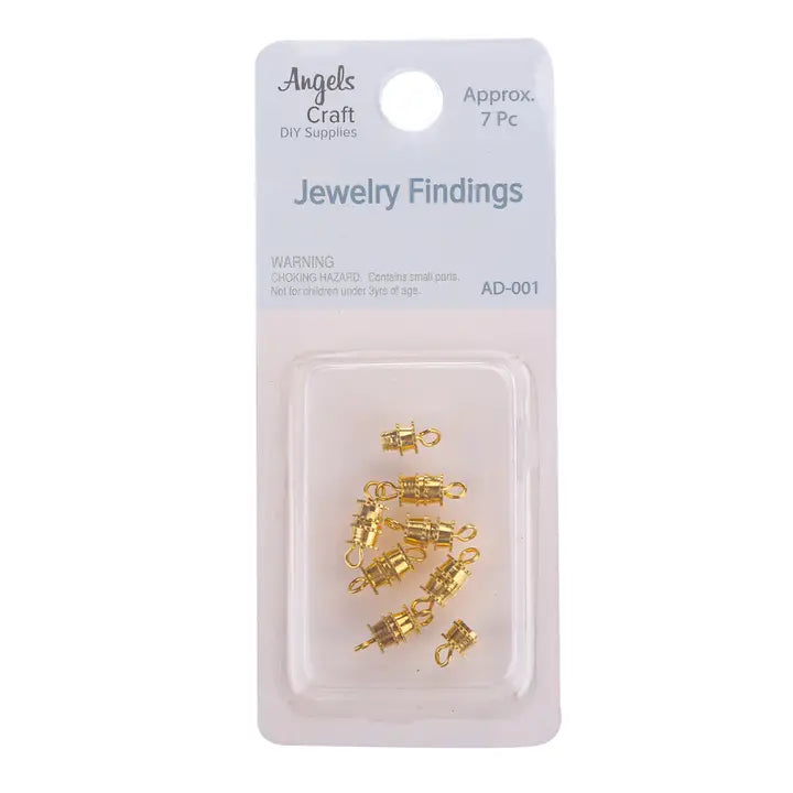 Alloy Barrel Clasps, 7-Piece Pack, 1cm (0.39"), Gold or Silver