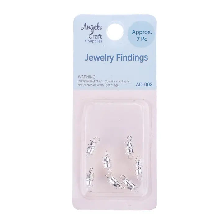 Alloy Barrel Clasps, 7-Piece Pack, 1cm (0.39"), Gold or Silver