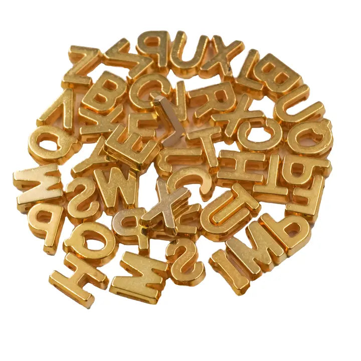 Gold Alphabet Beads for Jewelry Making, 35g (1.23 oz)
