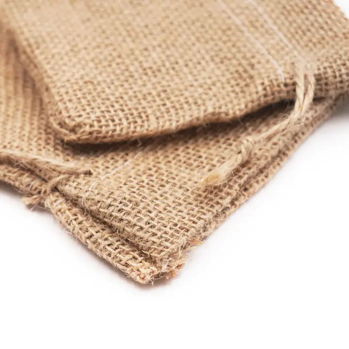 2-Piece Burlap Drawstring Bag Set