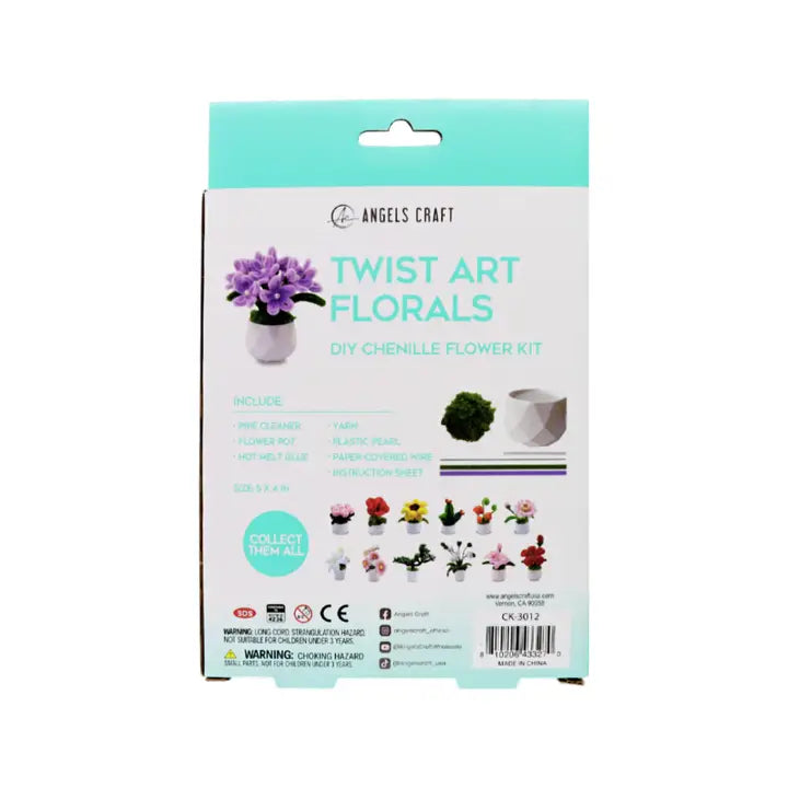 DIY Chenille Hydrangea Flower Kit – Purple Potted Floral Arrangement