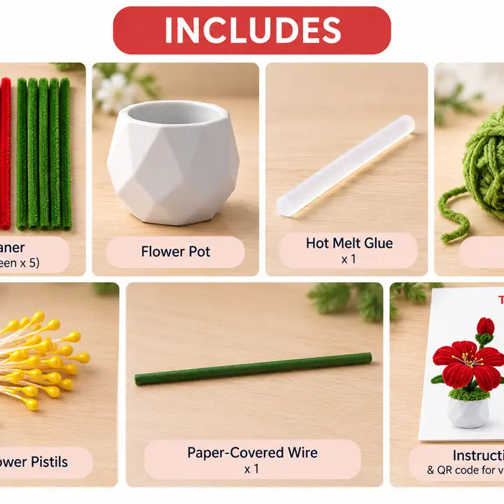 Hibiscus DIY Chenille Flower Craft Kit – Twist Art Florals