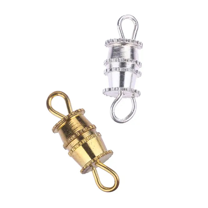 Alloy Barrel Clasps, 7-Piece Pack, 1cm (0.39"), Gold or Silver