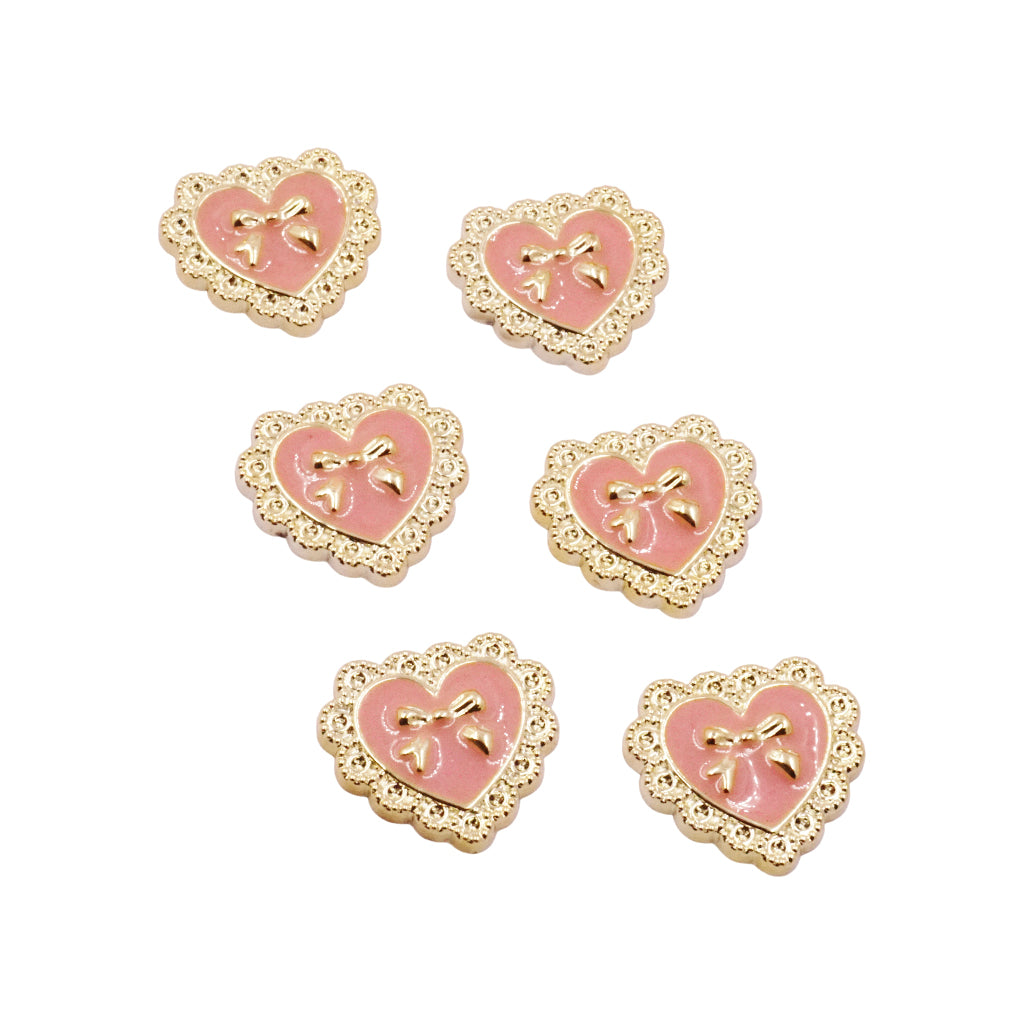 Pink Heart Flat Back Embellishments – 6ct, 1in
