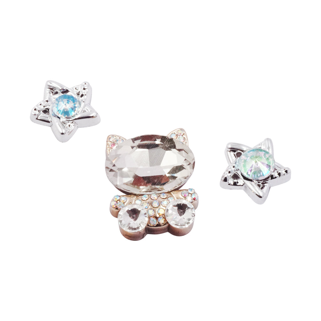 Rhinestone Cat & Star Flat Back Embellishments – 5ct