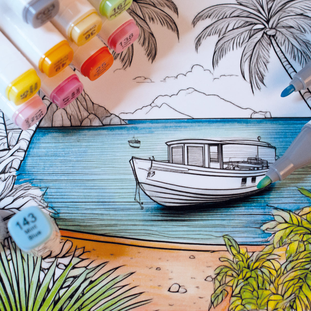 Angels Craft 12-Piece Set of Alcohol Dual Tip Markers in Pastel Colors