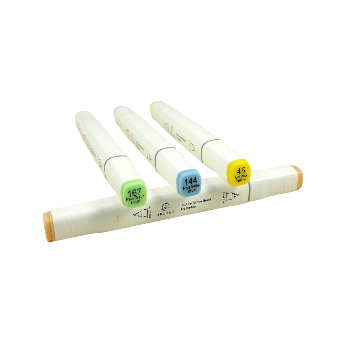 Angels Craft 12-Piece Set of Alcohol Dual Tip Markers in Pastel Colors