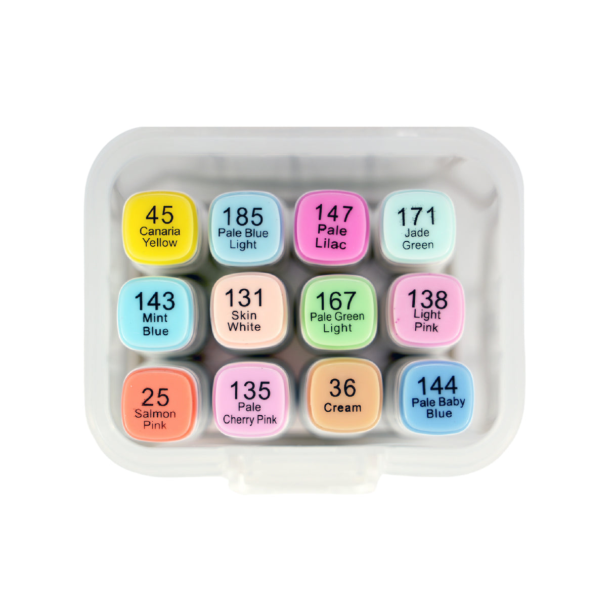 Angels Craft 12-Piece Set of Alcohol Dual Tip Markers in Pastel Colors