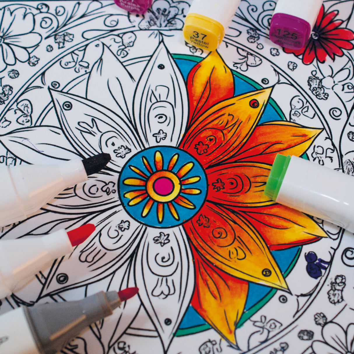 Angels Craft 12-Piece Set of Alcohol Dual Tip Markers in Neon Colors