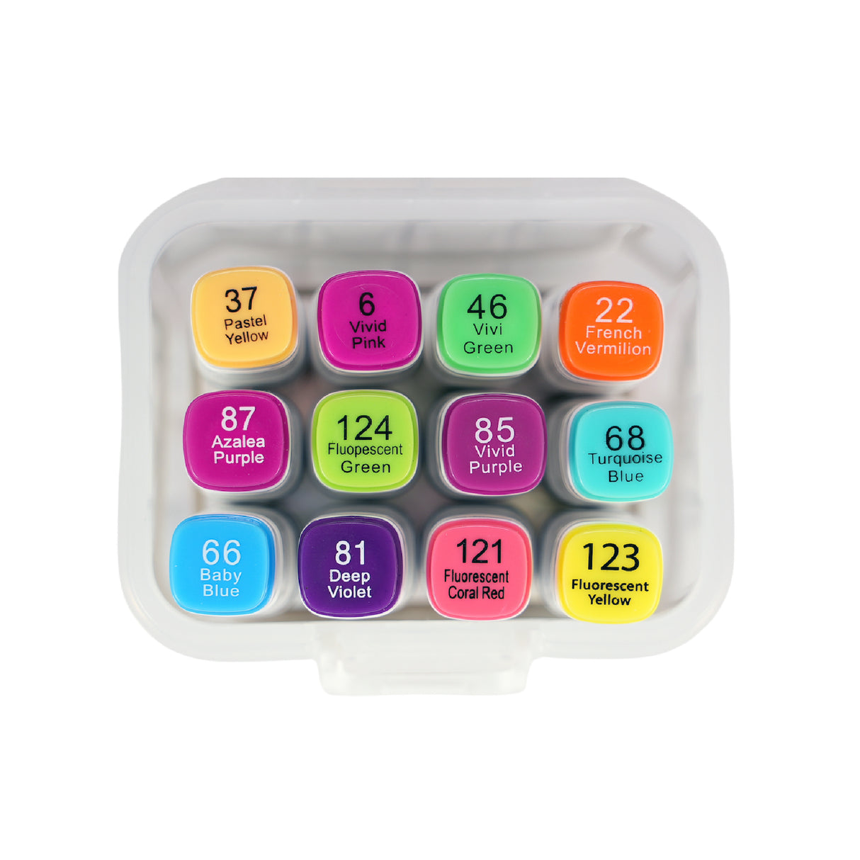 Angels Craft 12-Piece Set of Alcohol Dual Tip Markers in Neon Colors