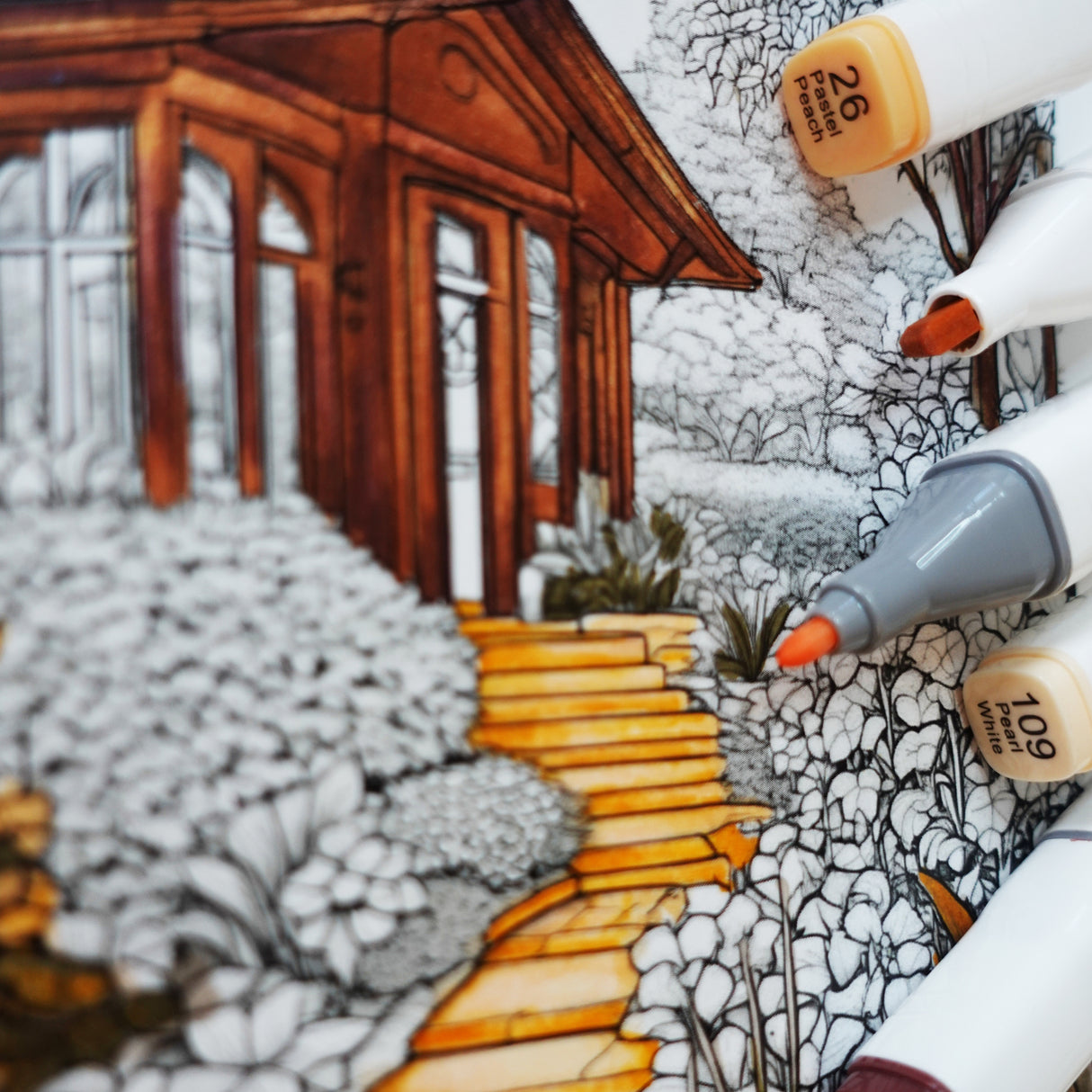 Angels Craft 12-Piece Set of Alcohol Dual Tip Markers in Neutral Colors