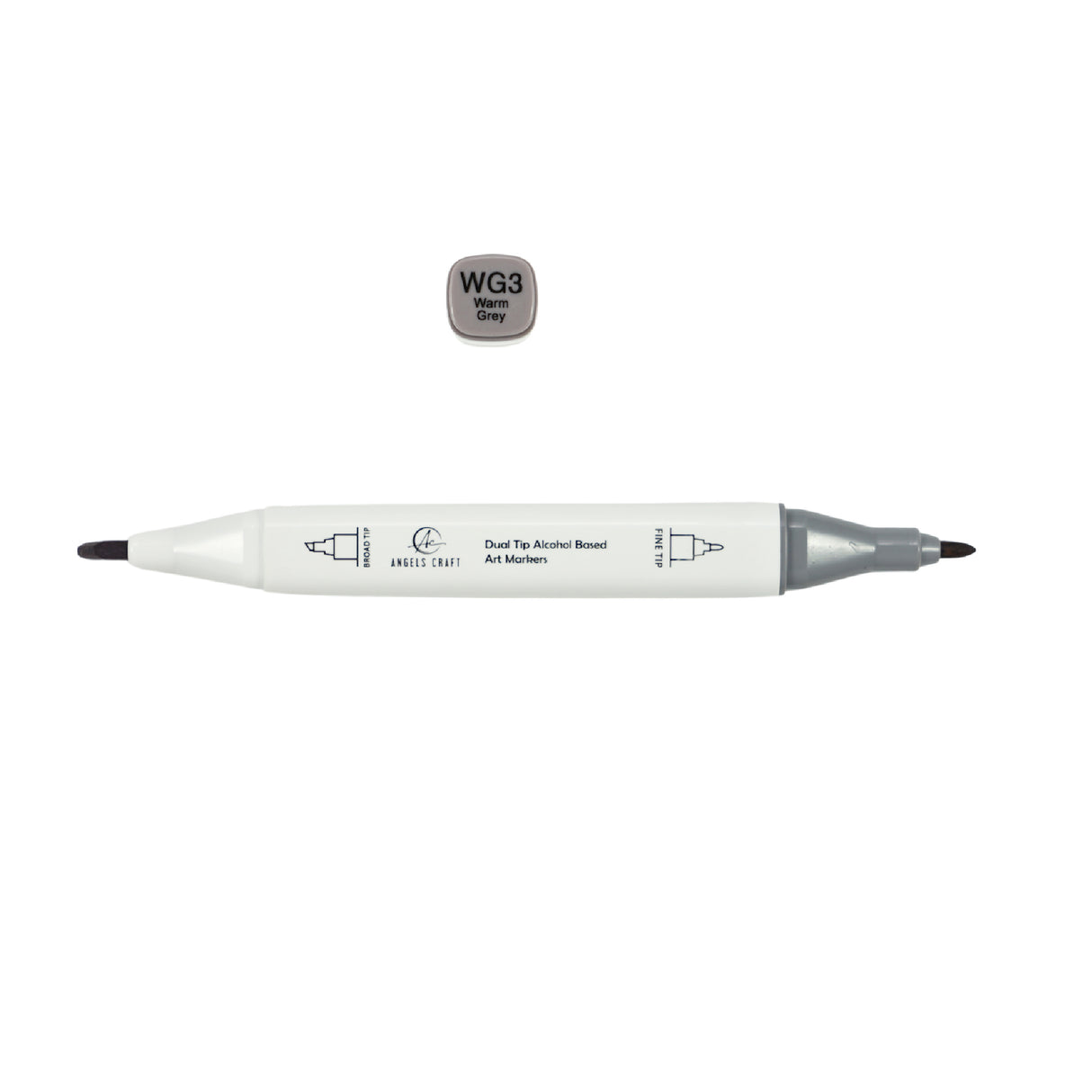 Angels Craft 12-Piece Set of Alcohol Dual Tip Markers in Neutral Colors
