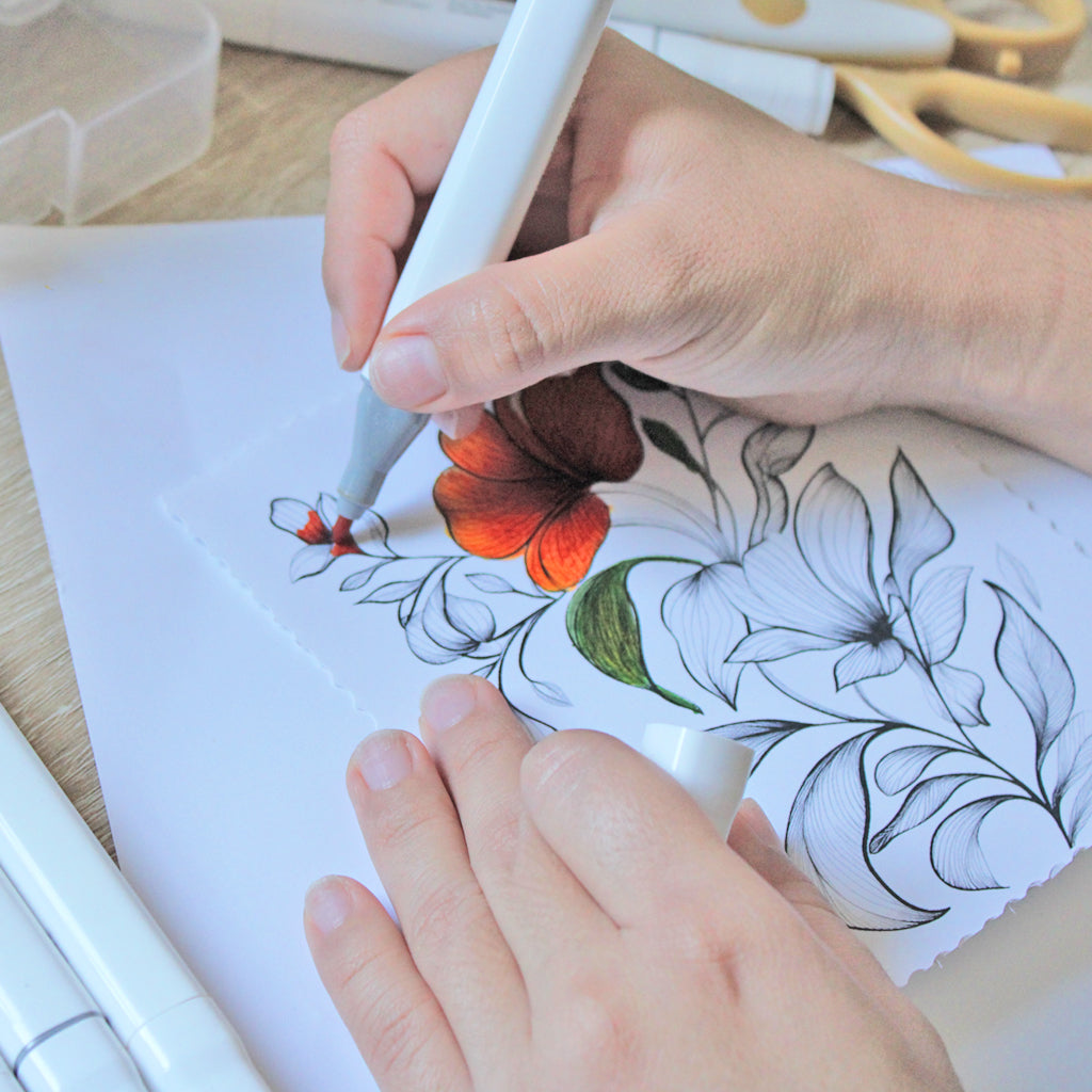 24-Piece Set of Alcohol Dual Tip Markers in Primary Colors