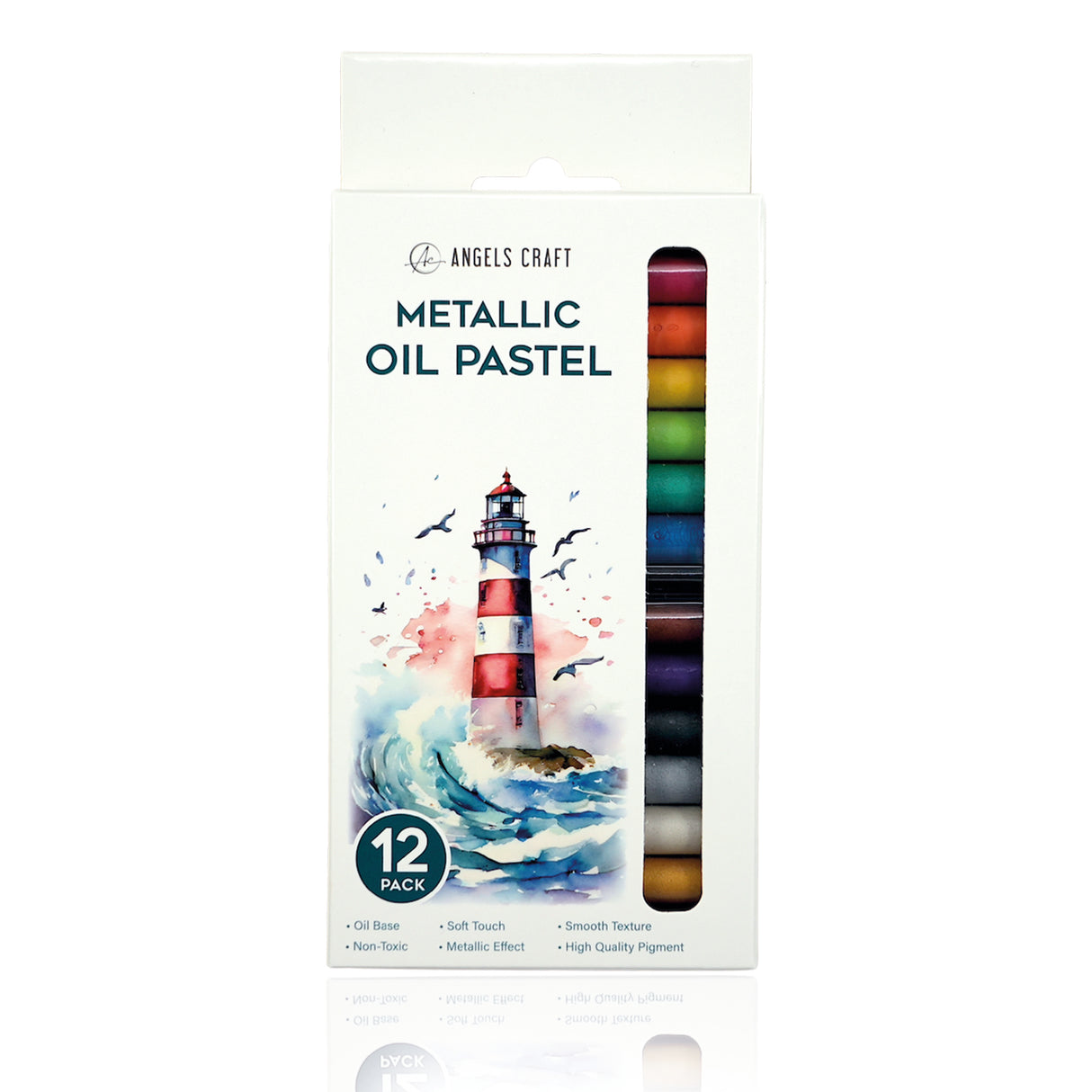 Angels Craft 12-Piece Metallic Oil Pastel Set