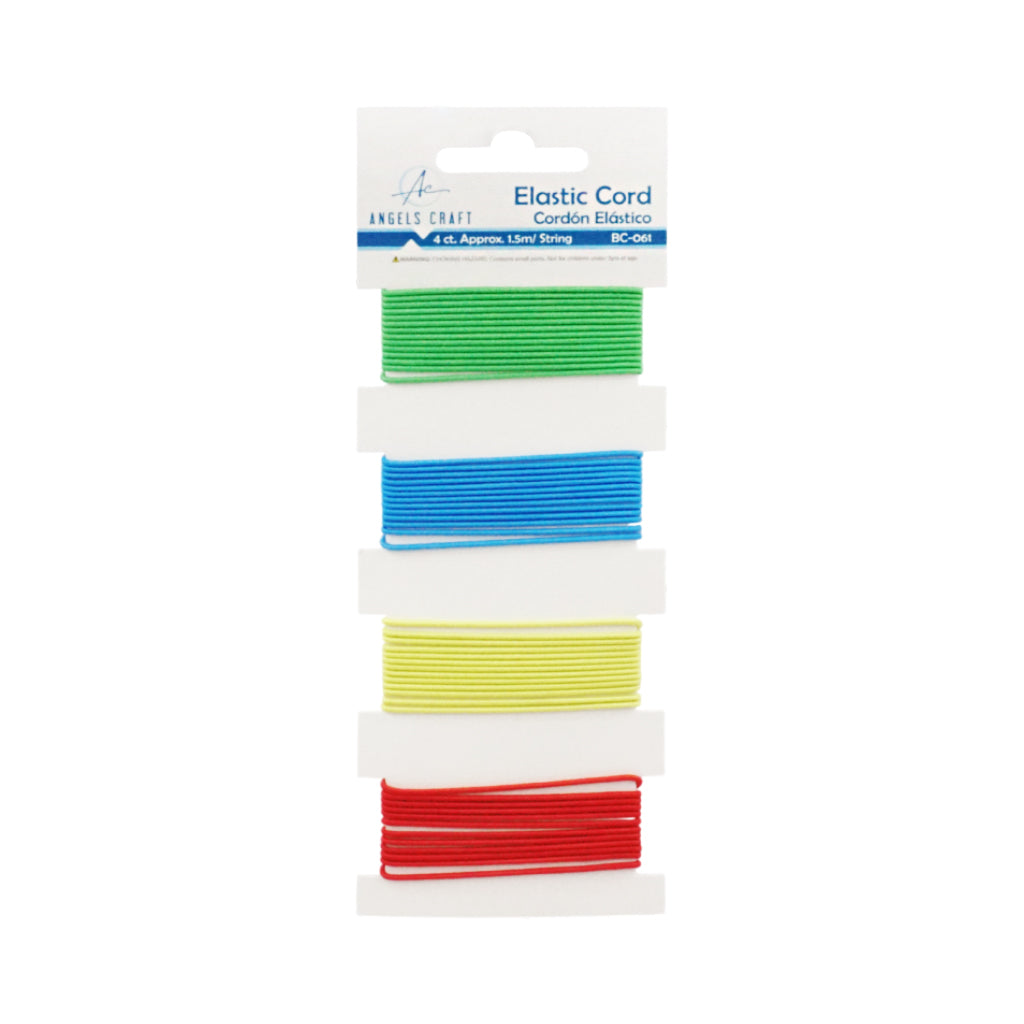 Elastic Cord Multi-Pack for Crafts & Jewelry Making (4-Piece Set)