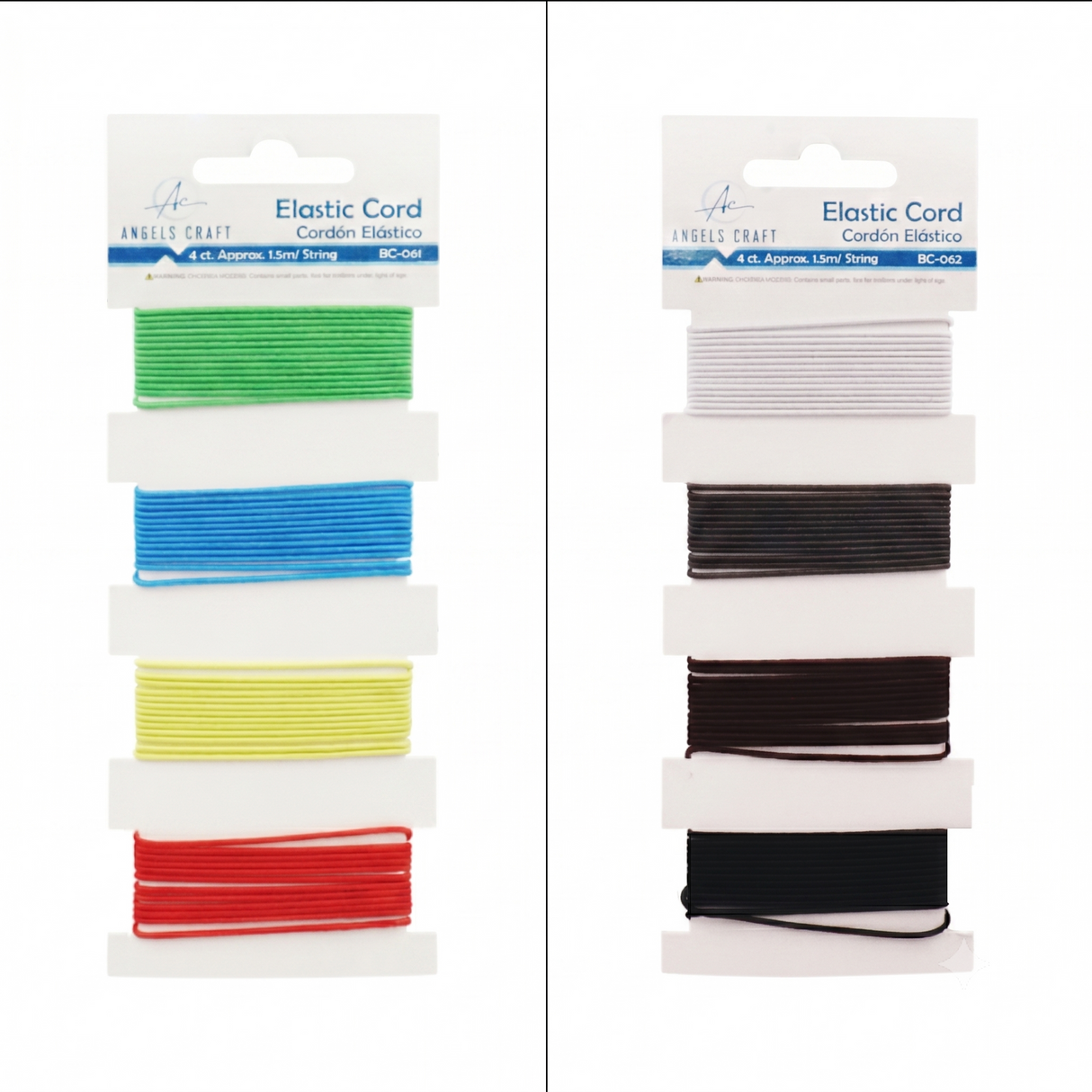 Elastic Cord Multi-Pack for Crafts & Jewelry Making (4-Piece Set)