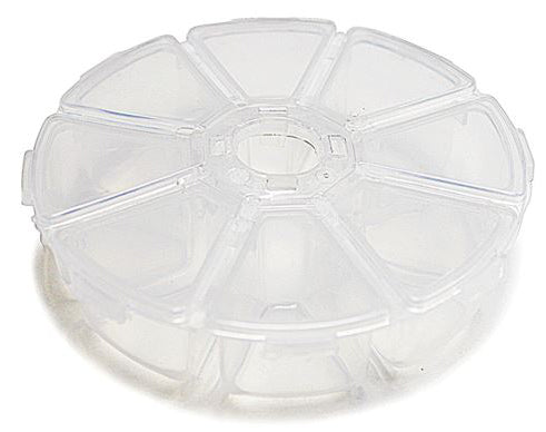 8-Compartment Round Clear Plastic Organizer Box (4.11")