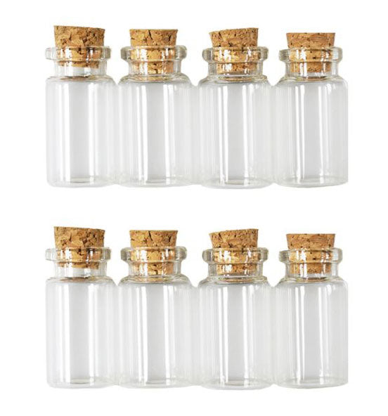 Premium Clear Glass Bottles with Authentic Cork Stoppers