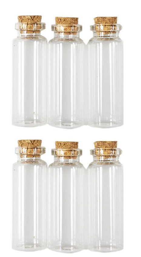 Premium Clear Glass Bottles with Authentic Cork Stoppers