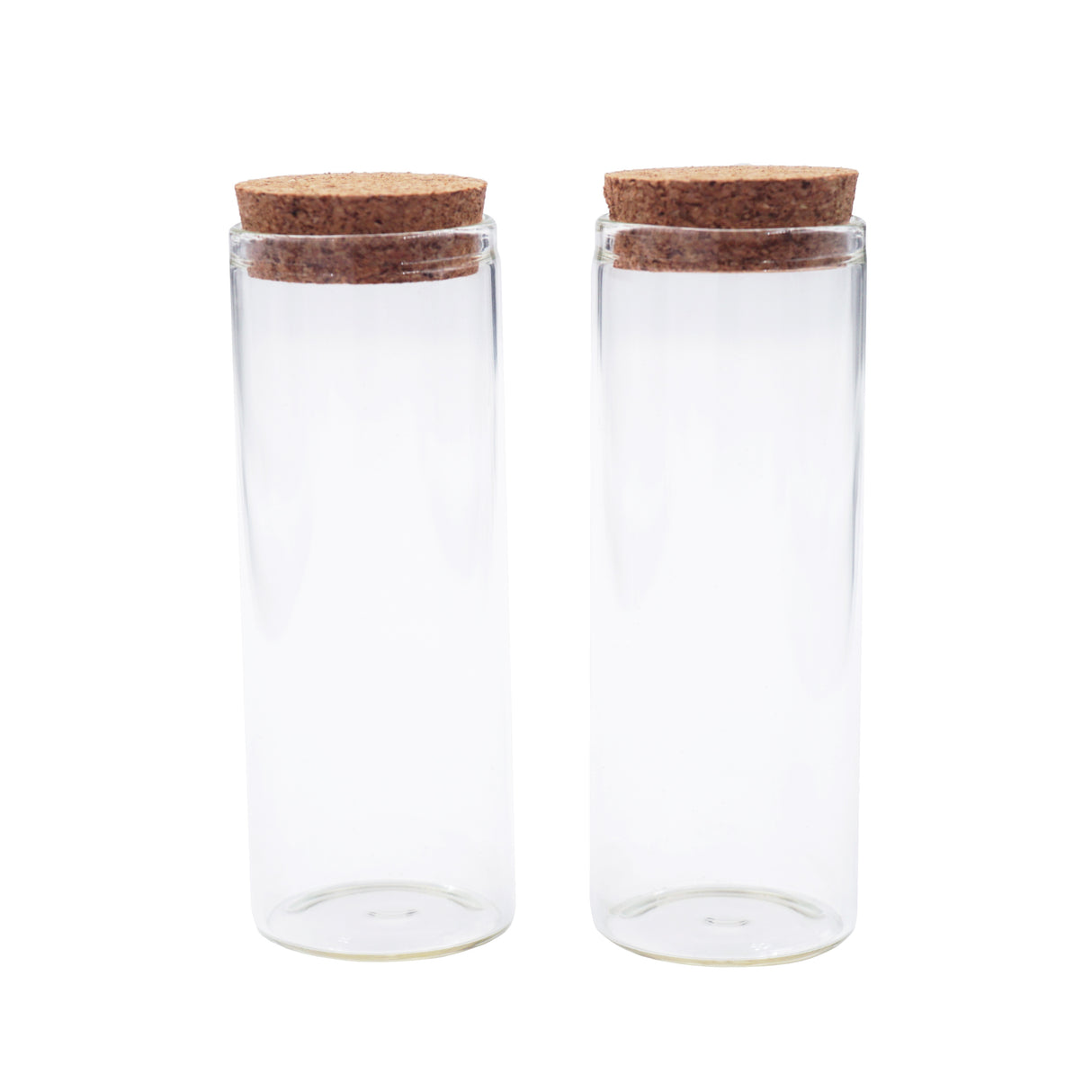 Premium Clear Glass Bottles with Authentic Cork Stoppers