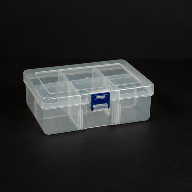 Angels Craft Clear Plastic Organizer Storage Box with 6 Compartments