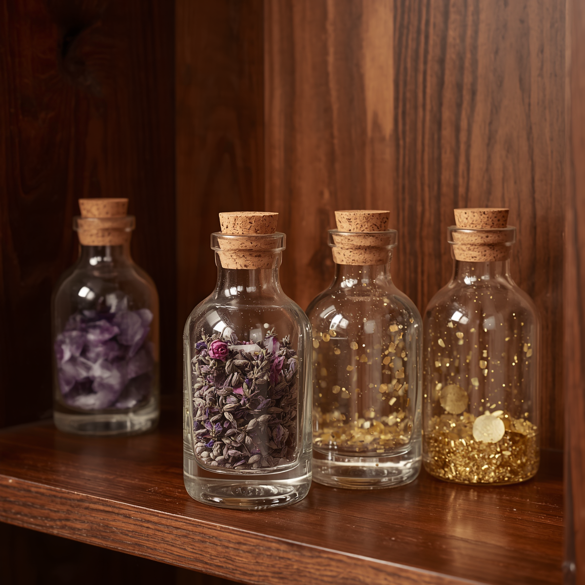 3-Piece Mini Glass Bottles with Cork Lids (20ml)