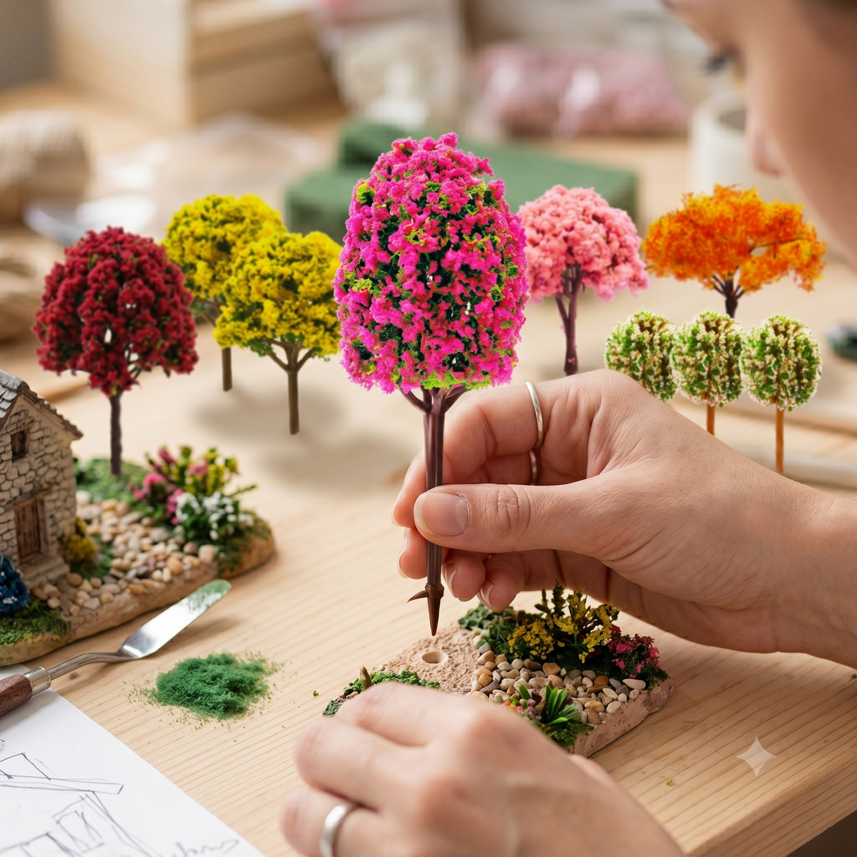 Bring Your Creative Displays to Life with Vibrant Miniature Model Trees!