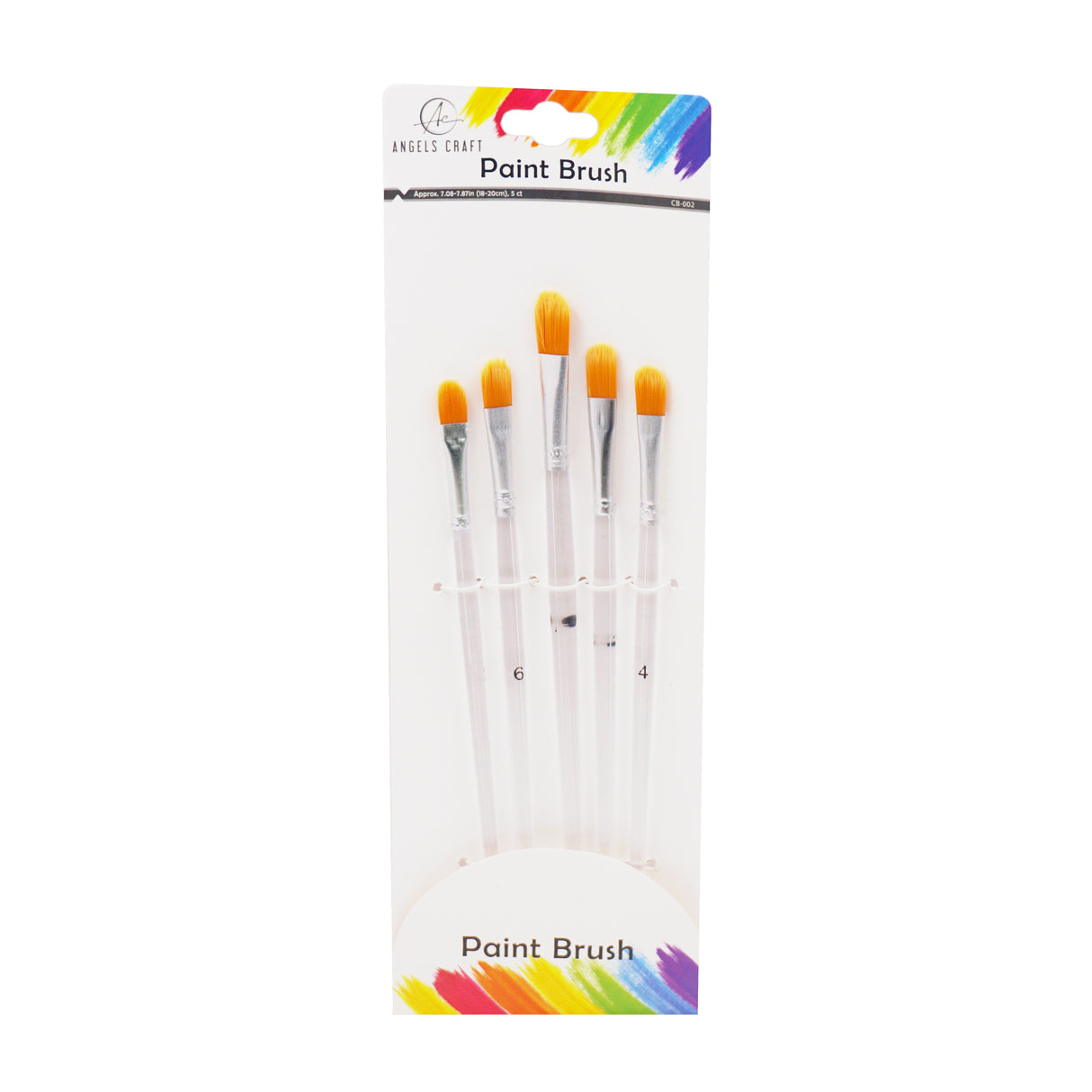 Angels Craft 5-Piece Paint Brush Set, Filbert Tip
