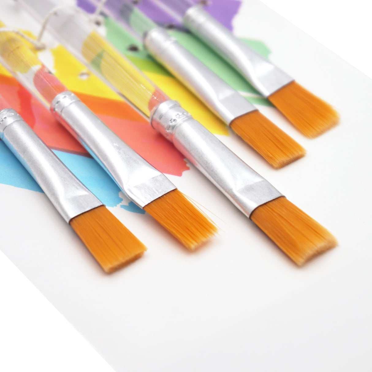 Angels Craft 5-Piece Paint Brush Set, Flat Tip