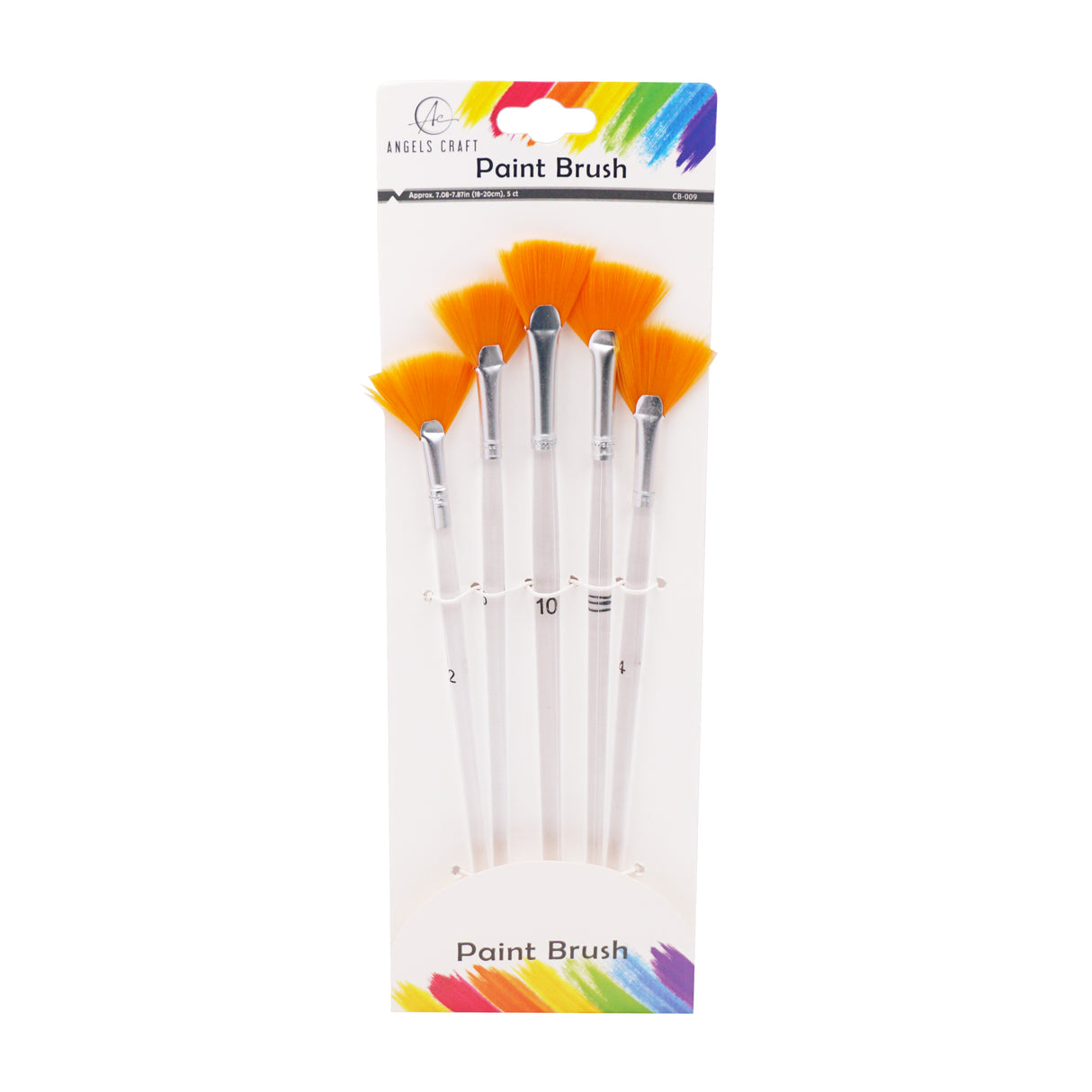 Angels Craft 5-Piece Paint Brush Set, Fan Tip