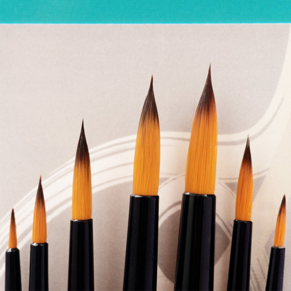 Angels Craft 7-Piece Paint Brush Set, Round Pointed Tip