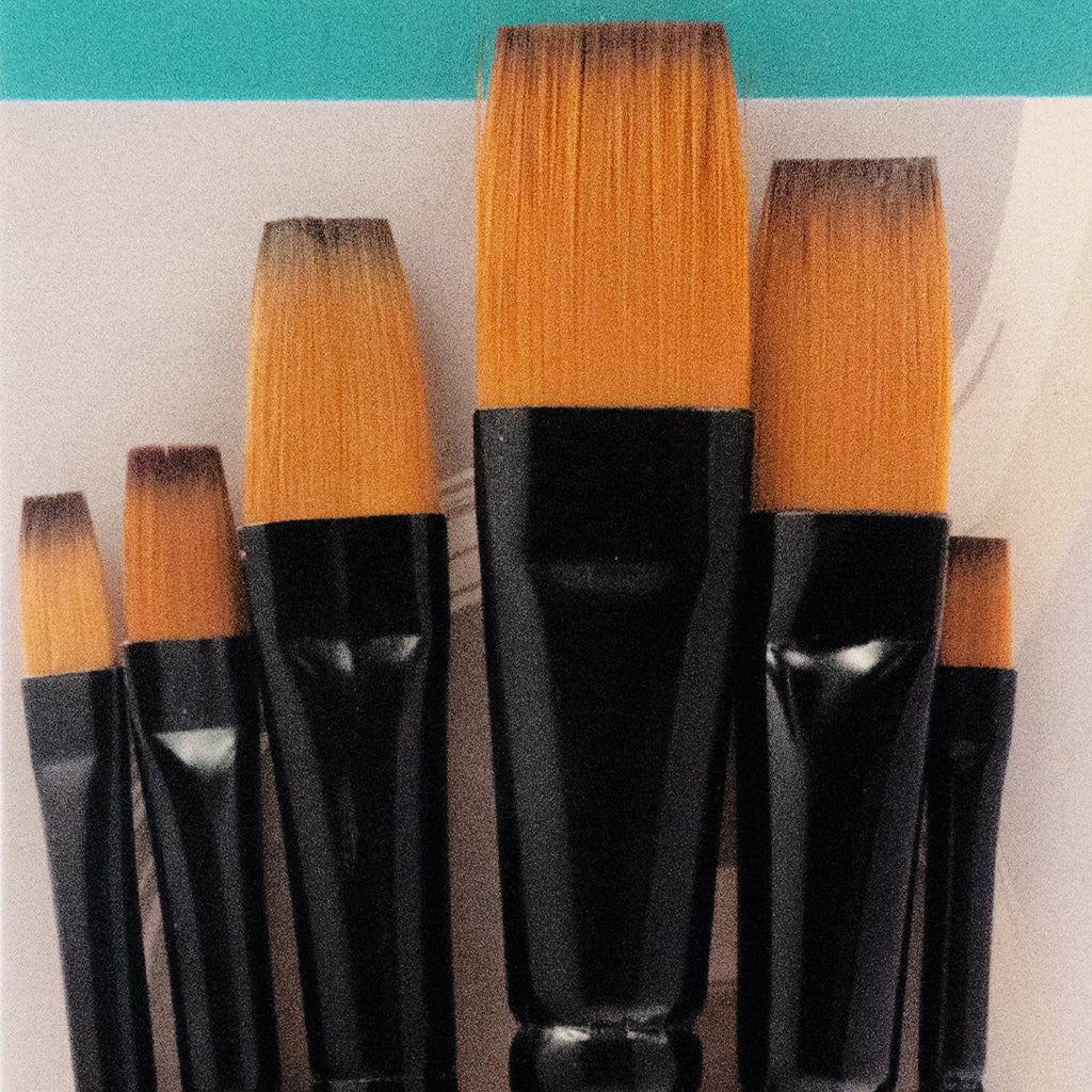 Angels Craft 6-Piece Paint Brush Set, Flat Tip