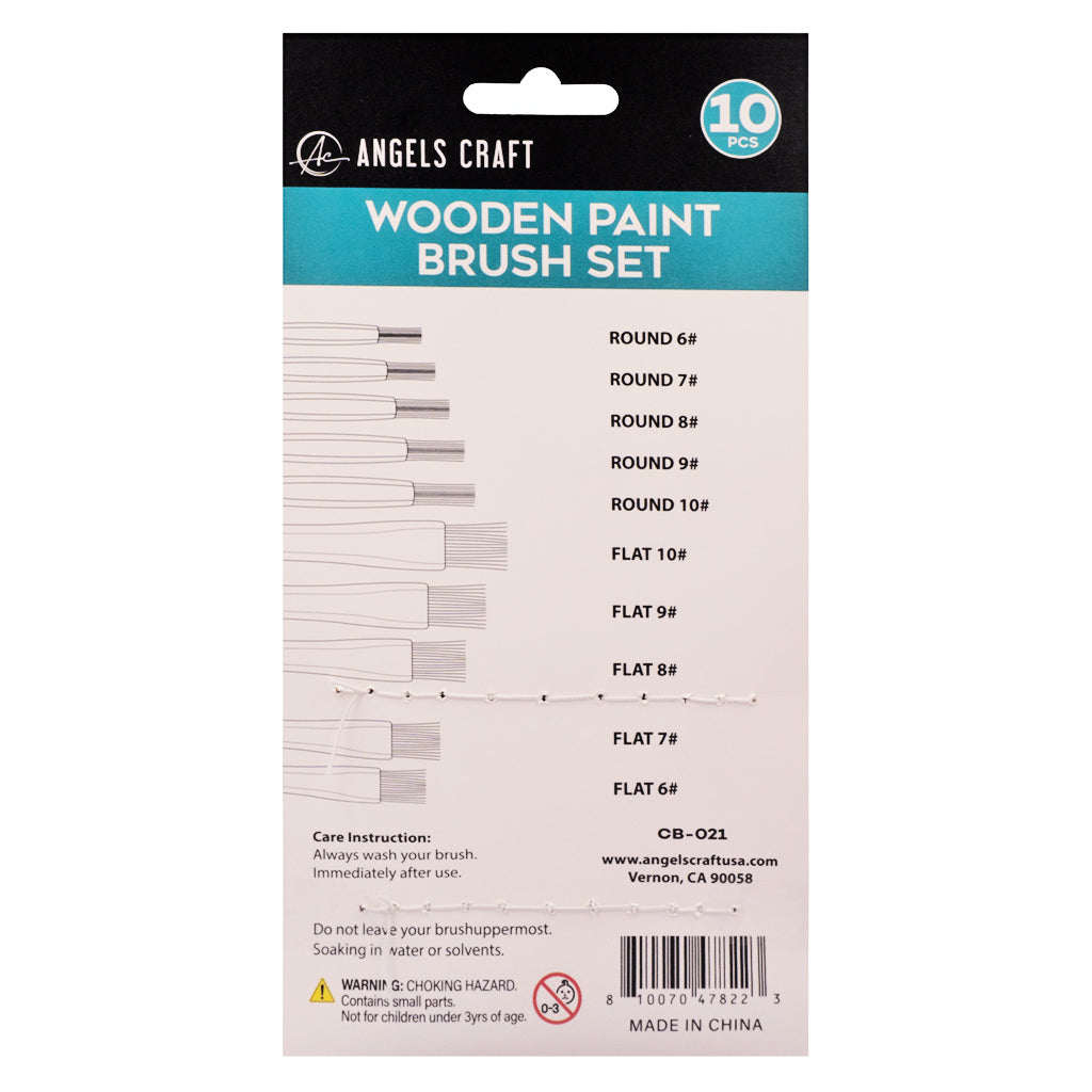 Angels Craft 6-Piece Paint Brush Set, Angled Tip