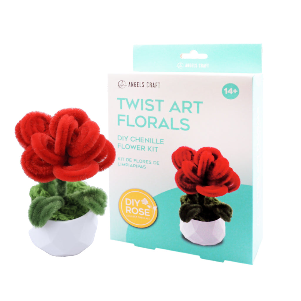 Angels Craft Twist Art Floral - DIY Chenille Rose Kit