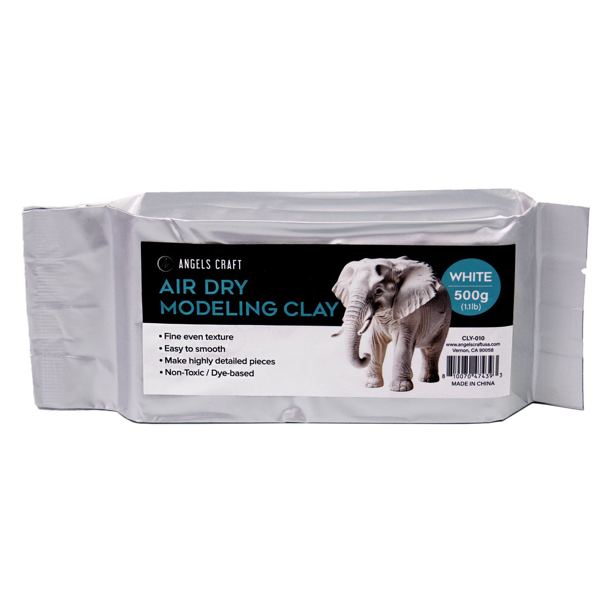 Angels Craft Air Dry Modeling Clay - White Color 500g (1 lb.)