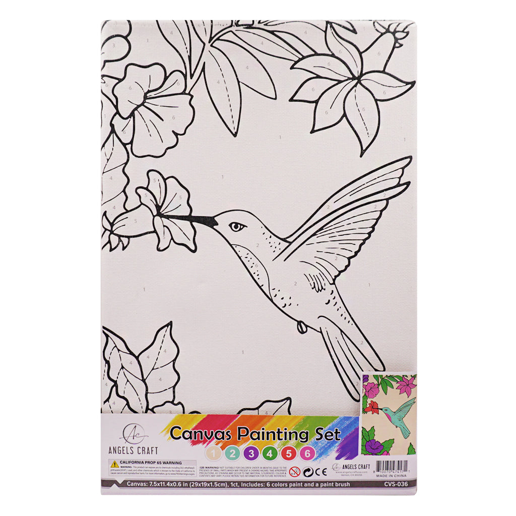 Angels Craft Paint by Number Canvas Set - Petal & Wing Hummingbird