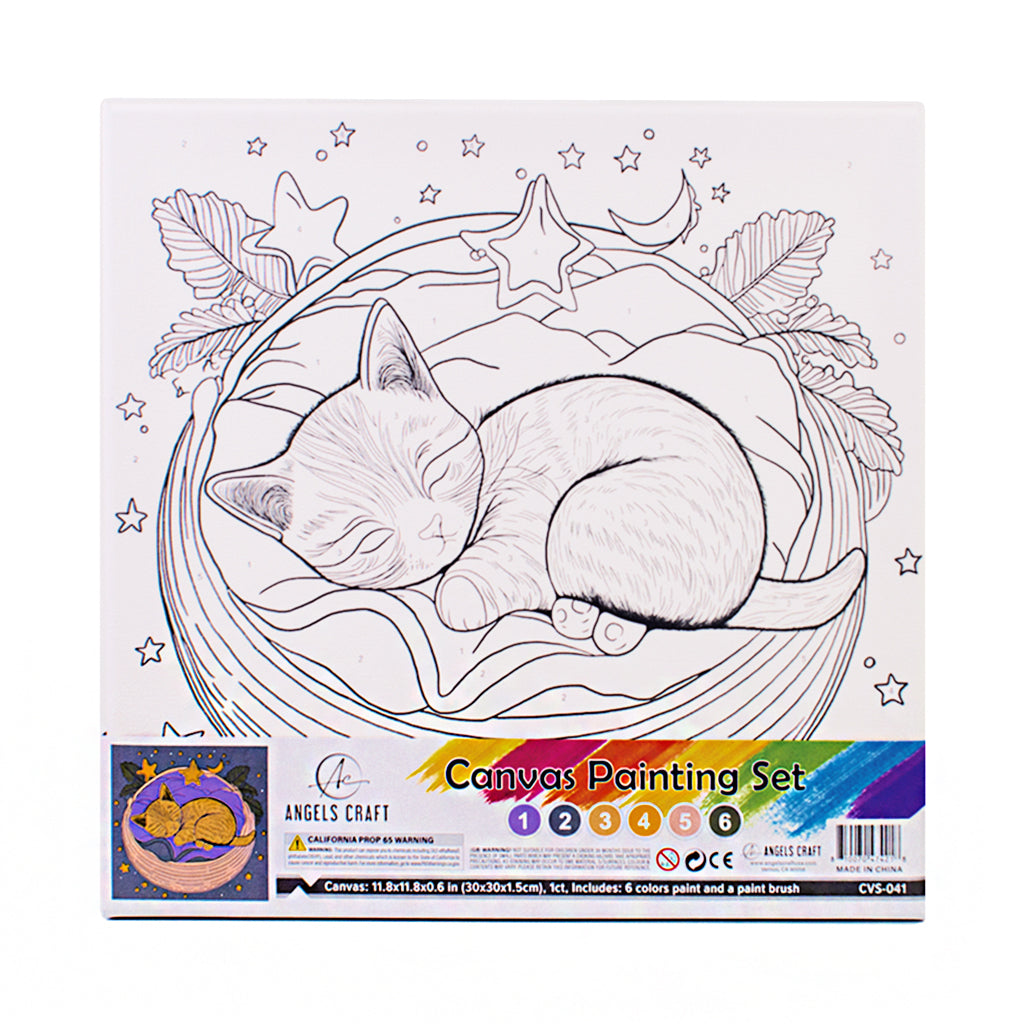 Angels Craft Paint by Number Canvas Set - Dreamy Whiskers