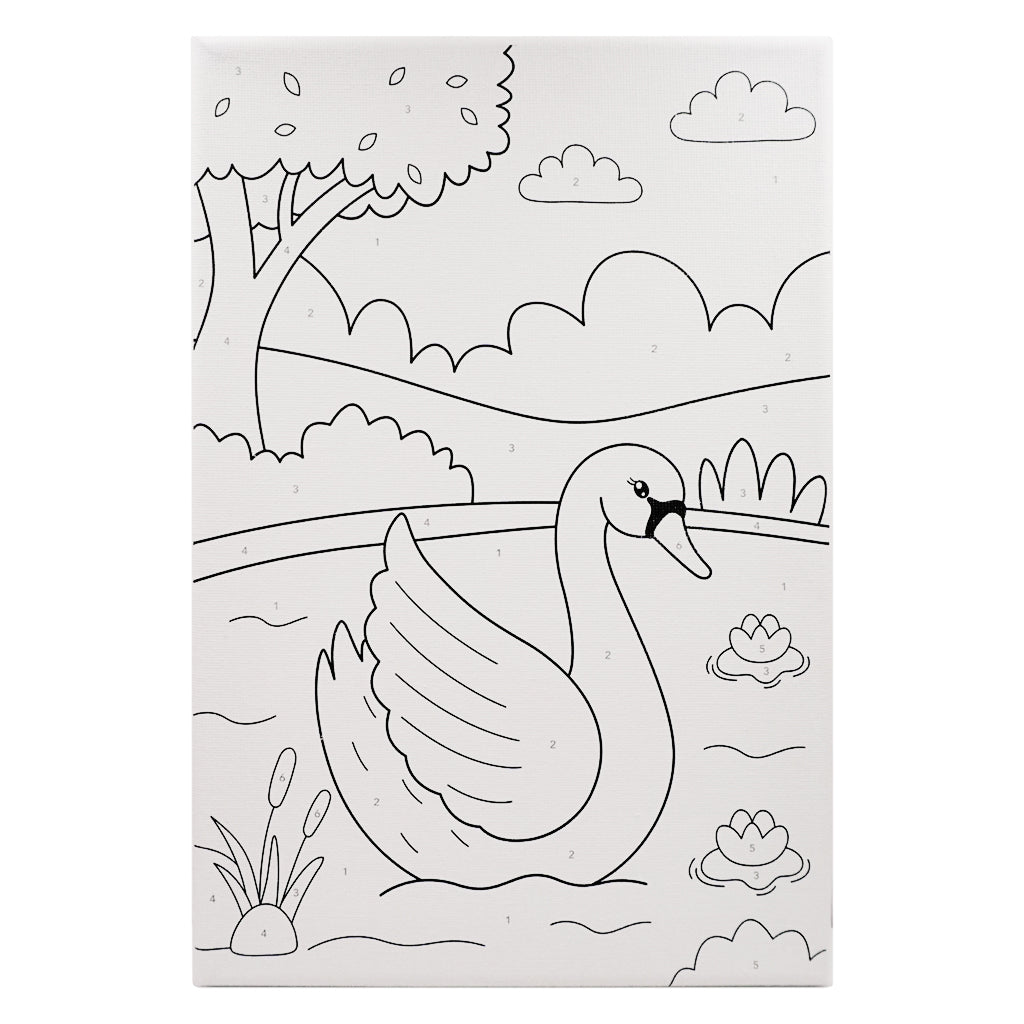 Angels Craft Paint by Number Canvas Set - Lily Pond Swan