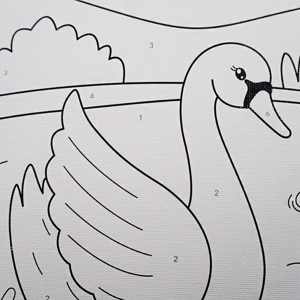 Angels Craft Paint by Number Canvas Set - Lily Pond Swan