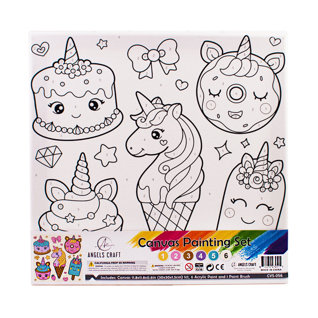 Angels Craft Paint by Number Canvas Set - Kawaii Treats