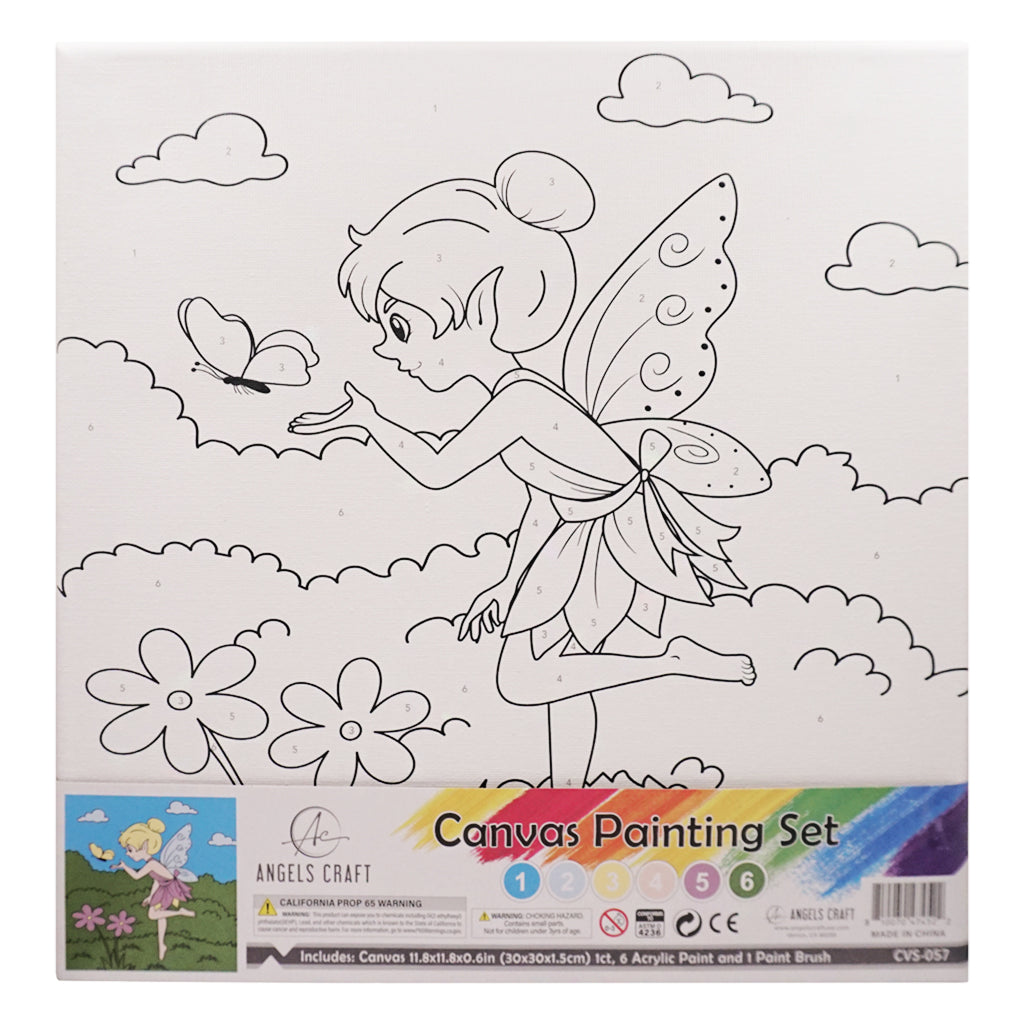 Angels Craft Paint by Number Canvas Set - Secret Fairy Garden