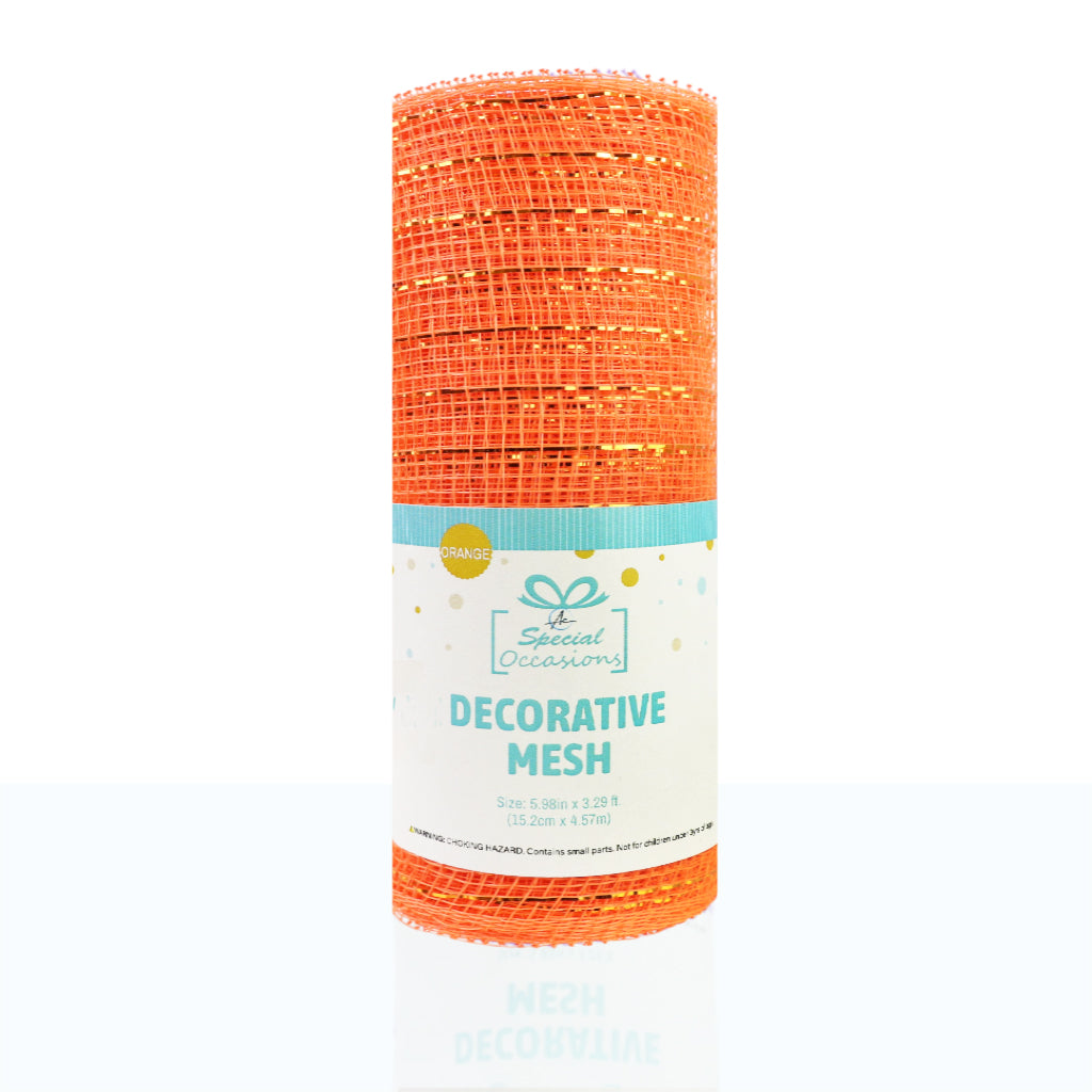 Decorative Deco Mesh Ribbon Roll (6 in x 3.3 ft) for Wreaths, Gift Wrapping & DIY Crafts