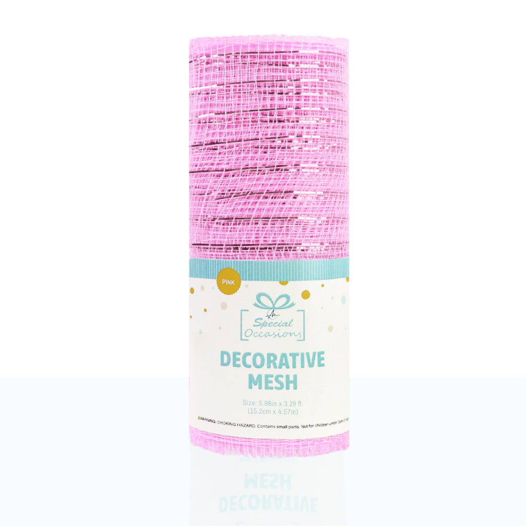 Decorative Deco Mesh Ribbon Roll (6 in x 3.3 ft) for Wreaths, Gift Wrapping & DIY Crafts