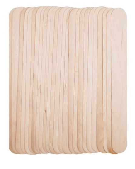 25-Count Extra Jumbo Wooden Craft Sticks (8-Inch) | Natural & Rainbow