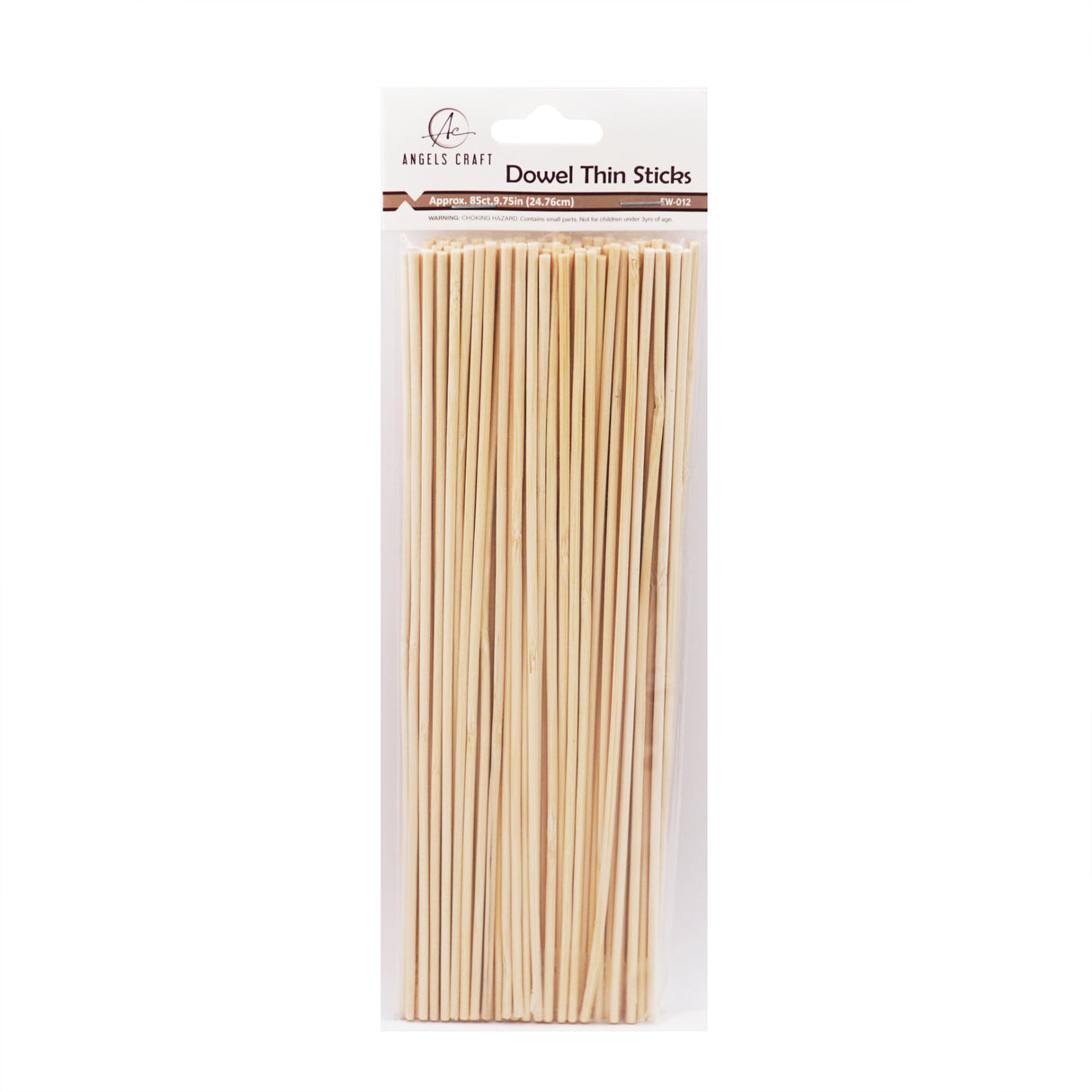 Thin Wooden Dowel Sticks (85-Pack) – 9.75" Natural Wood Sticks for DIY Crafts