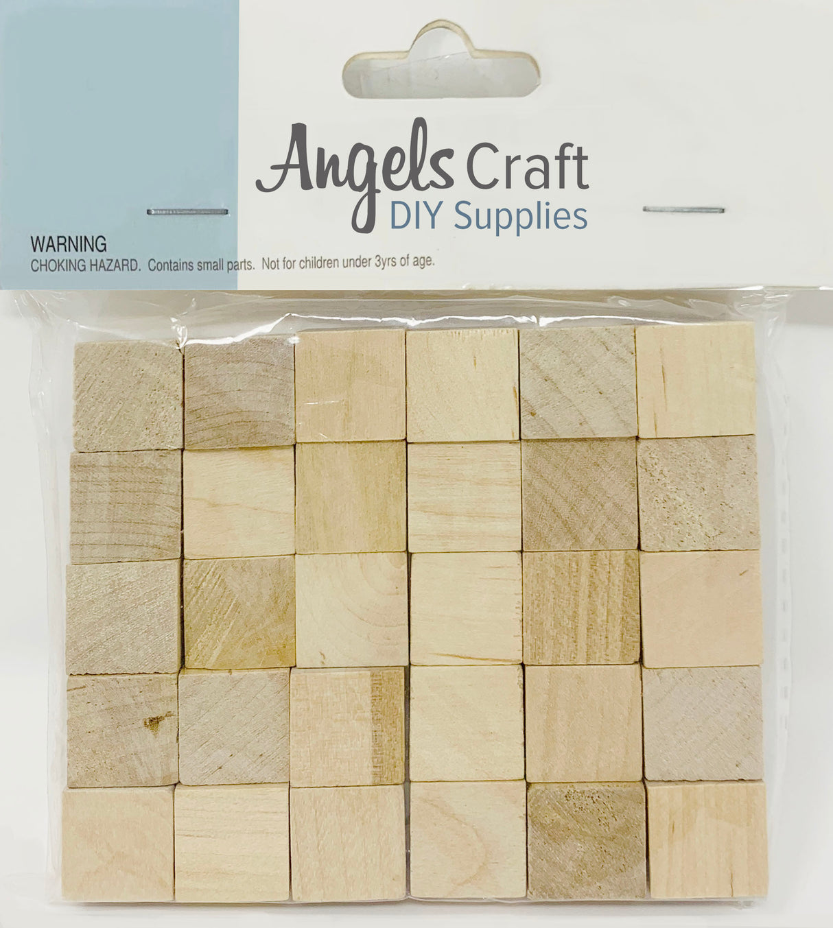 0.6" (15mm) Natural Wooden Cubes (30-Pack)
