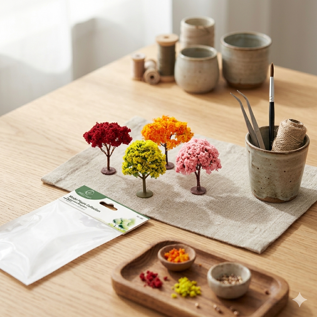 Miniature Blossom Tree Model – Vibrant Landscape & Diorama Decor