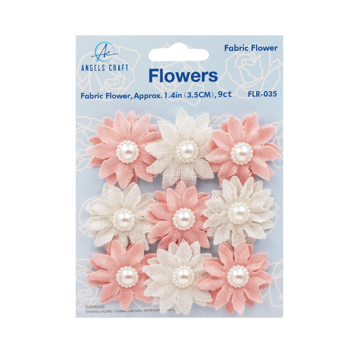 Angels Craft 9 Count Burlap Flowers with Pearl Embellishment