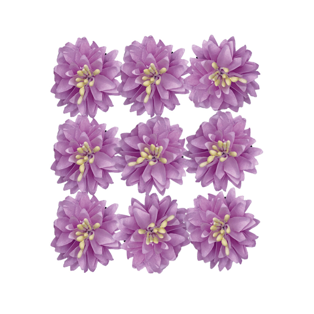 Artificial Paper Flowers Set (9-Count) - Wine & Lila