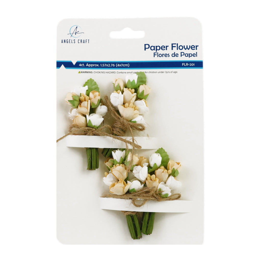 Mini Paper Flower Bouquets, 4-Pack Craft Embellishments